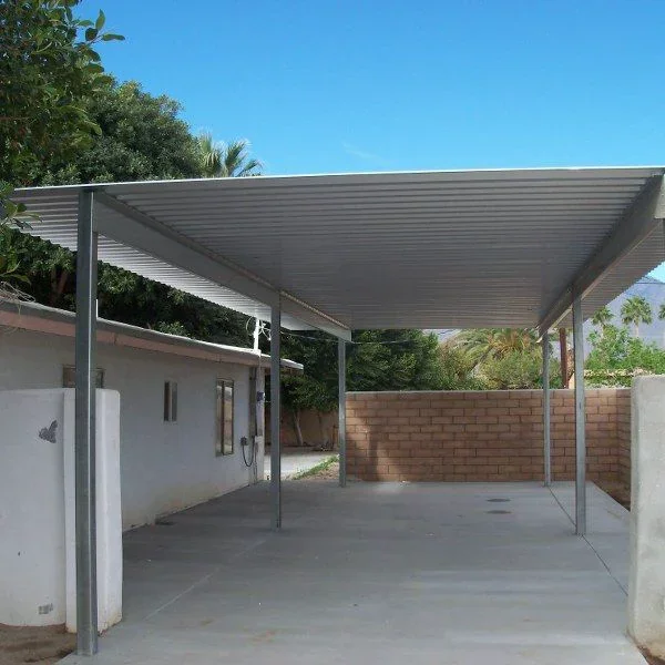 Close up of cantilever carport design details